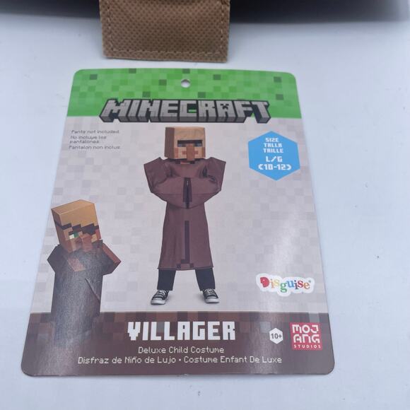 Minecraft Villager Costume Mask Set Youth Kids Large 10-12 - Picture 3 of 6